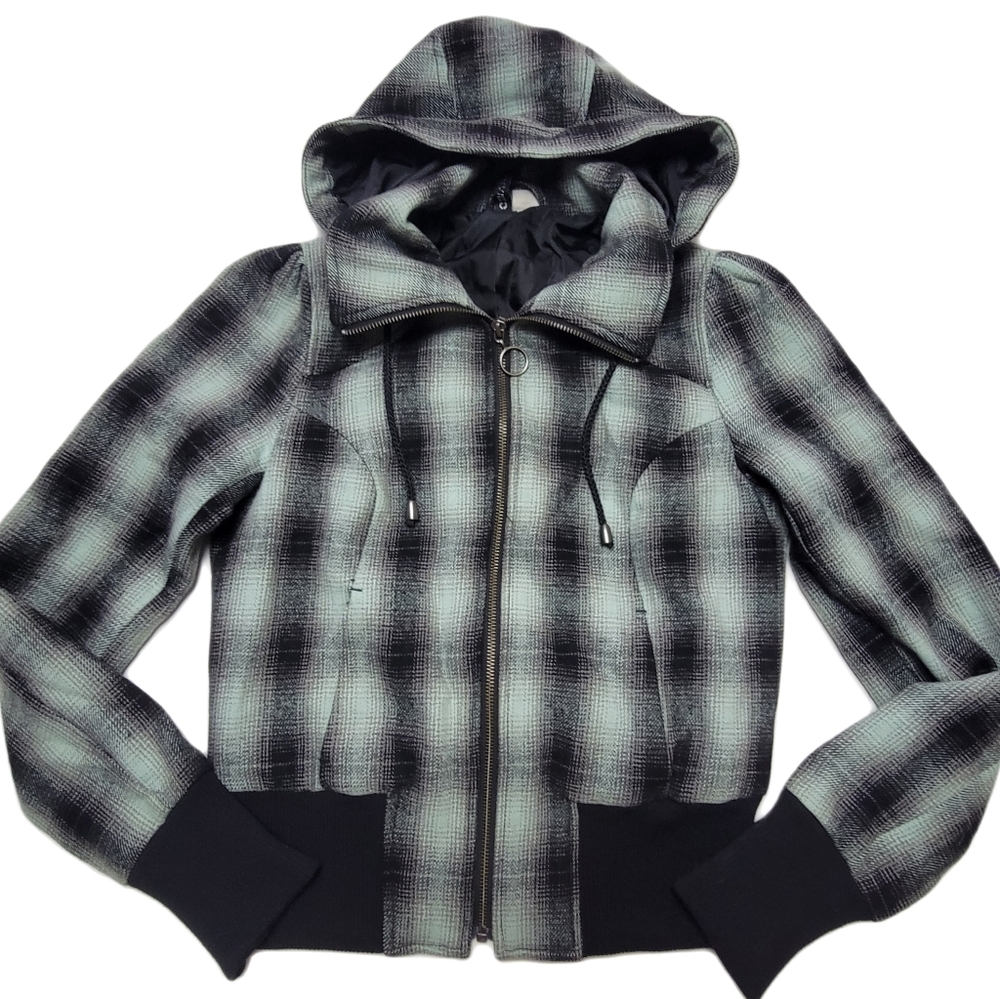 Y2K Plaid Hooded Jacket